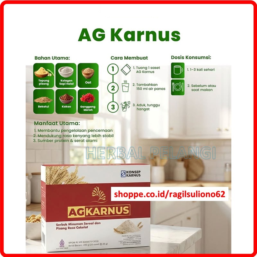 Mantab_Jaya Ag Karnus Nutrisi Pendamping Diabetes - Ag Cereal - Alga Gold Cereal Original - Herbal