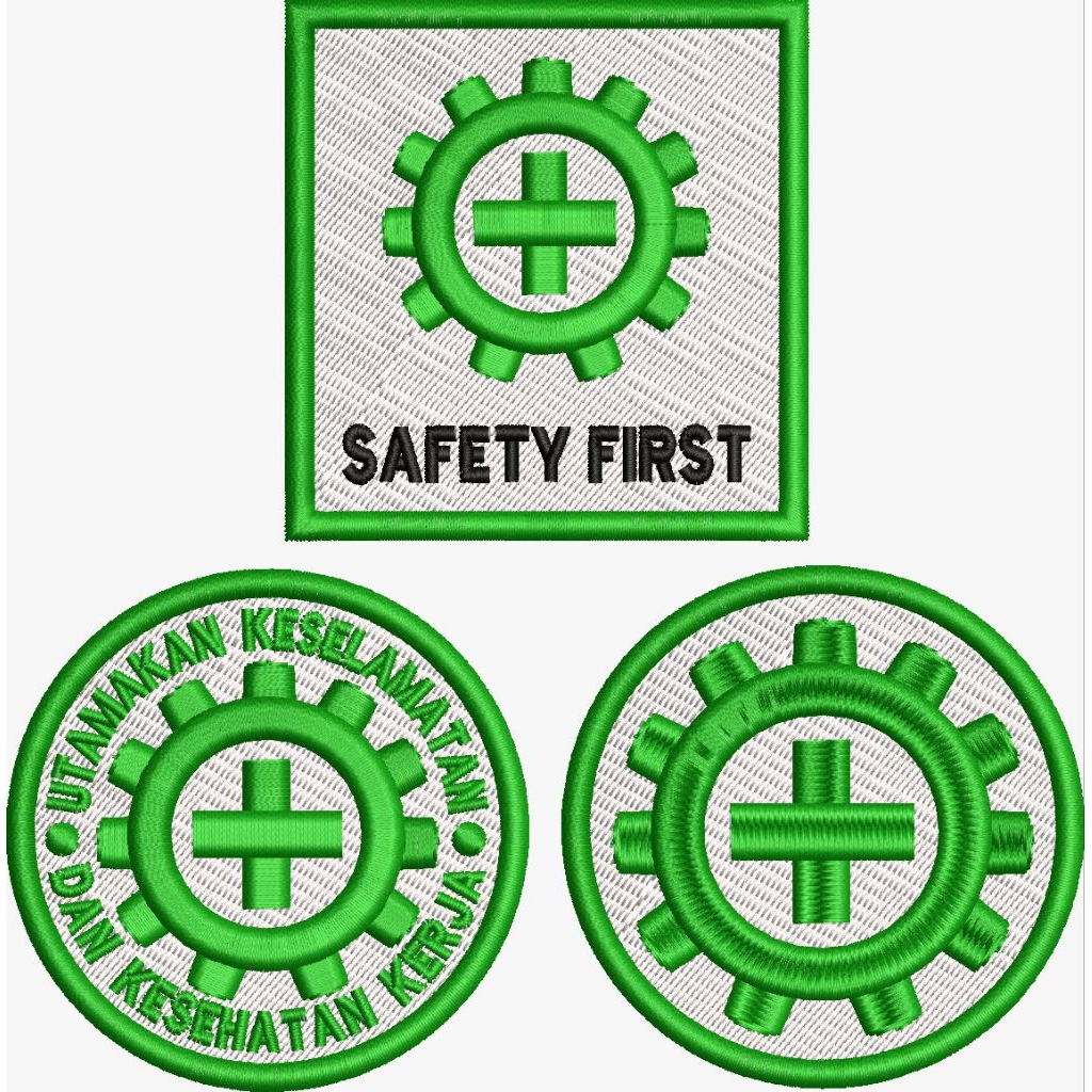 Bordir Logo Safety First K3, Logo Bordir K3, Logo Safety First