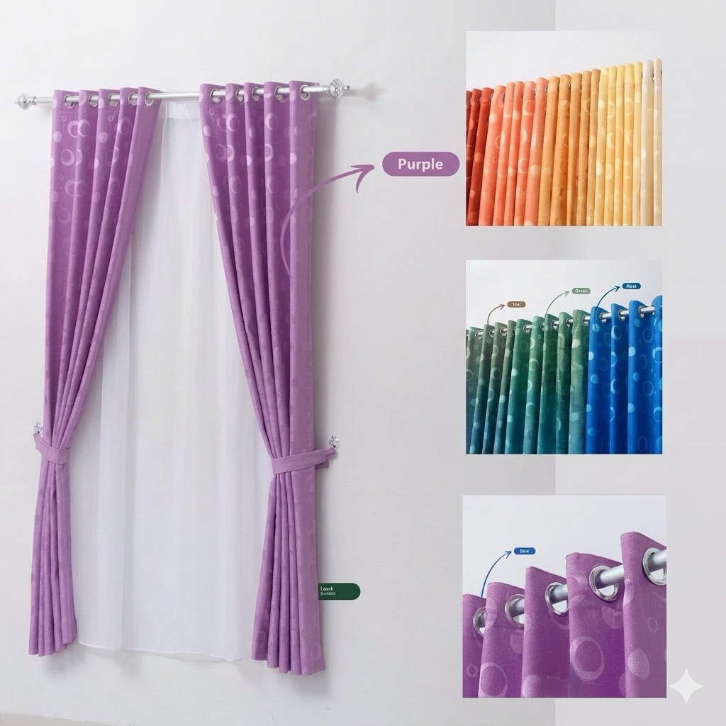 GORDEN PINTU JENDELA GORDENG MINIMALIS HORDENG MURAH TIRAI MOTIF POLKADOT