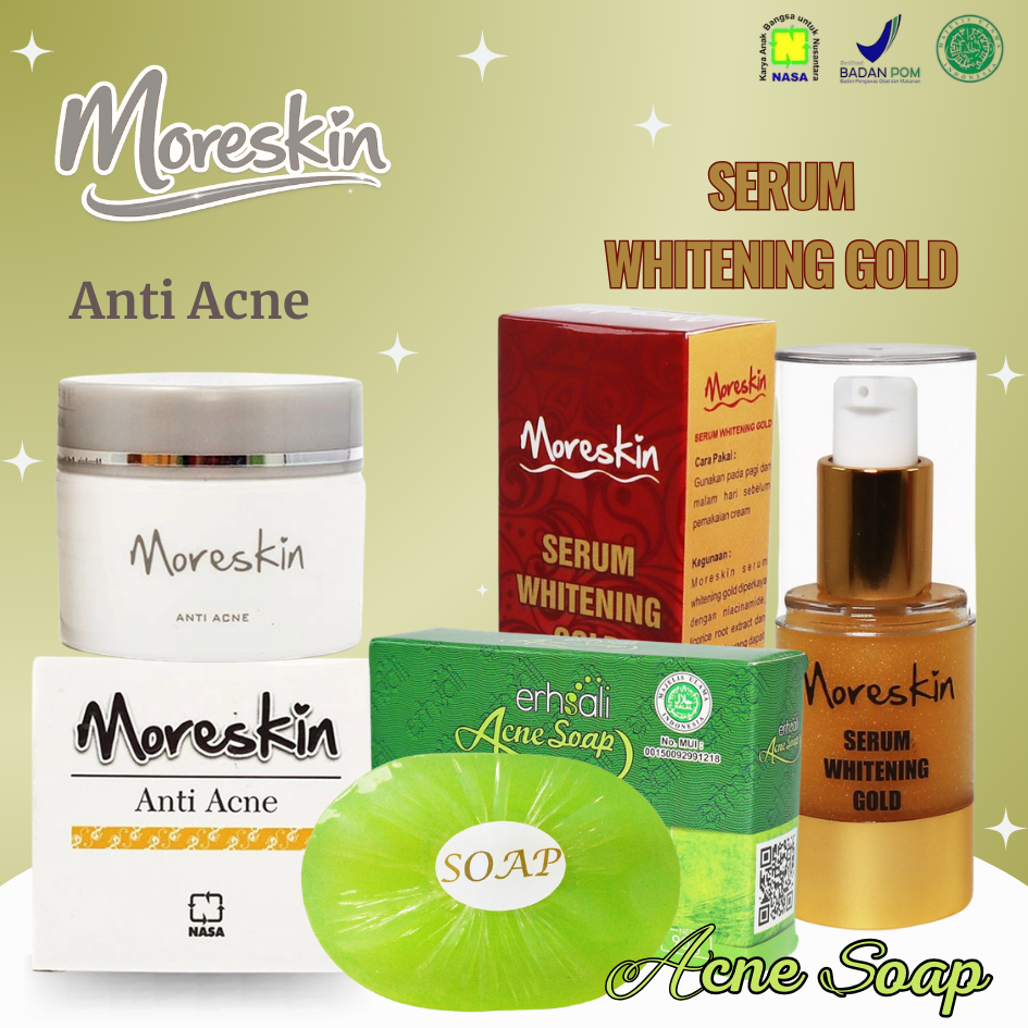 PAKET MENGHILANGKAN JERAWAT MEMBANDEL / PENGHILANG JERAWAT NASA ORIGINAL / erhsali acne soap / mores