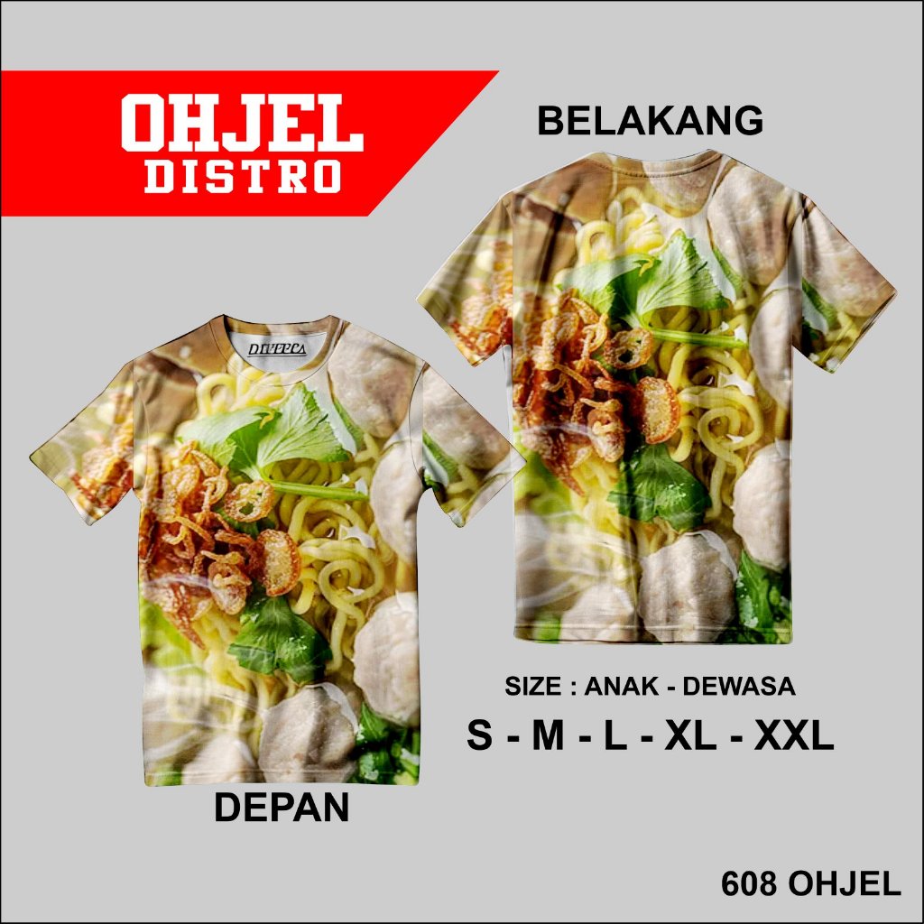 Kaos distro Fullprint Indonesia Traditional Food Wallpaper Keren | BAKSO |