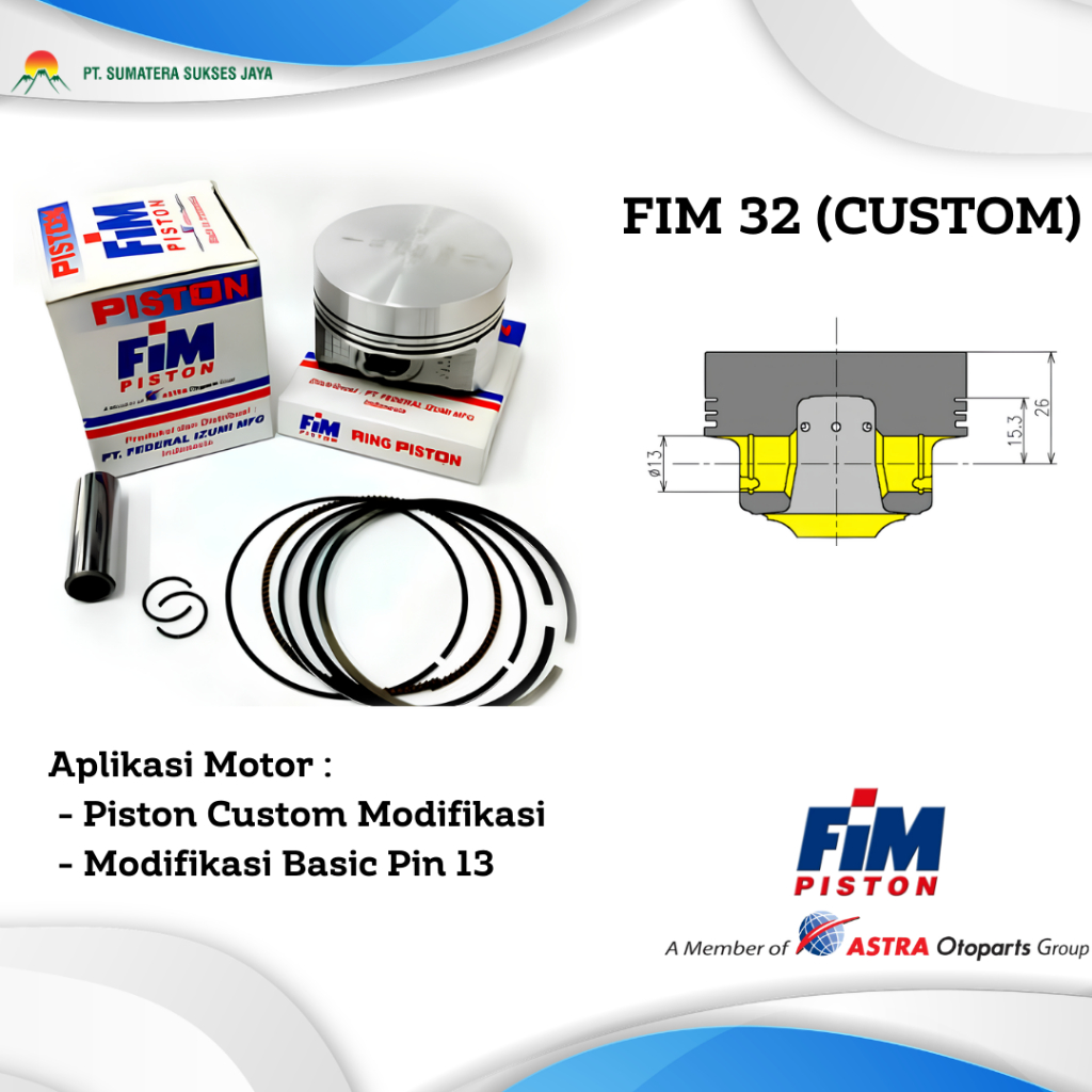 PISTON FIM 32 Custome Dome Mentah PAKET PISTON SET PISTON MOTOR