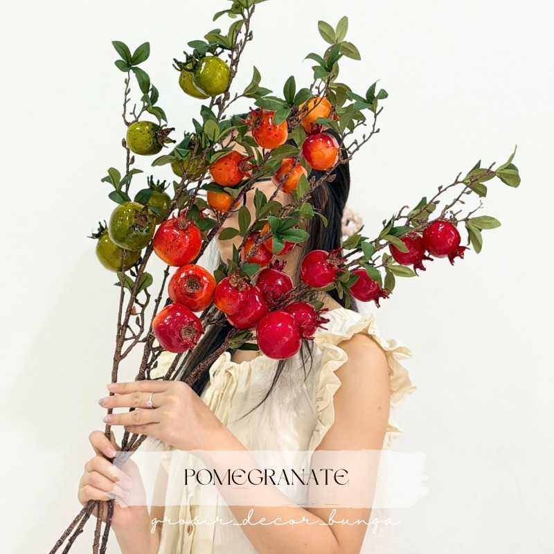 [CAS] POMEGRANATE FRUIT ARTIFICIAL Hiasan Buah Delima / Artificial pomegranate Fruit  Tangkai Bunga 