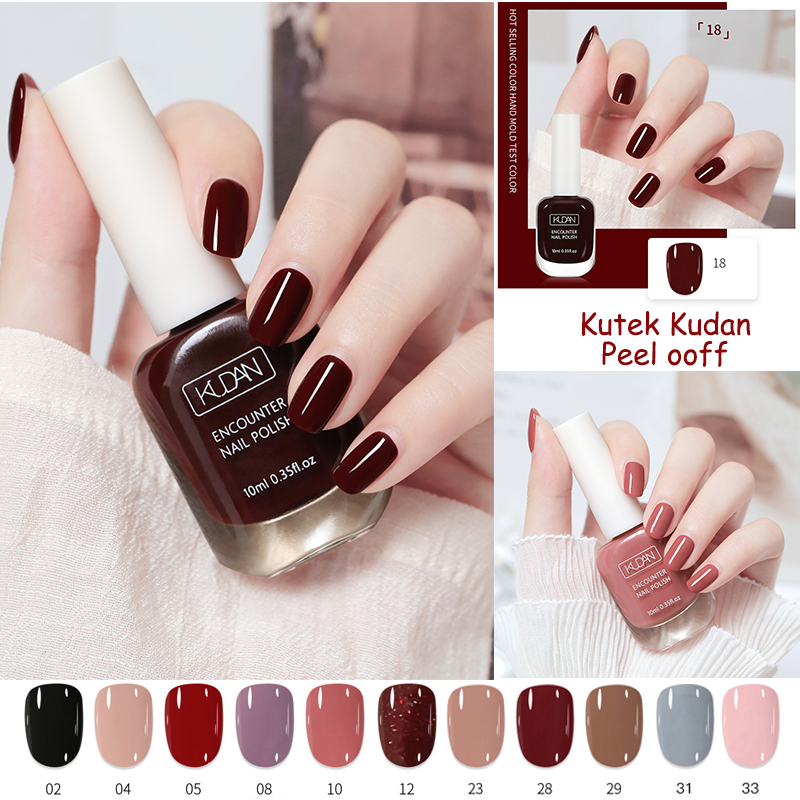 [COD] Kudan Kutek Peel Off HARGA GROSIR Halal Cat Kuku Water based Bisa dikelupas 40 Warna (BPOM) (M