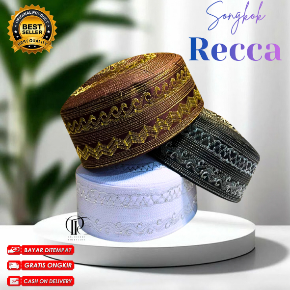Songkok Recca Premium Peci Pria Anak Dewasa Motif Bordir Emas