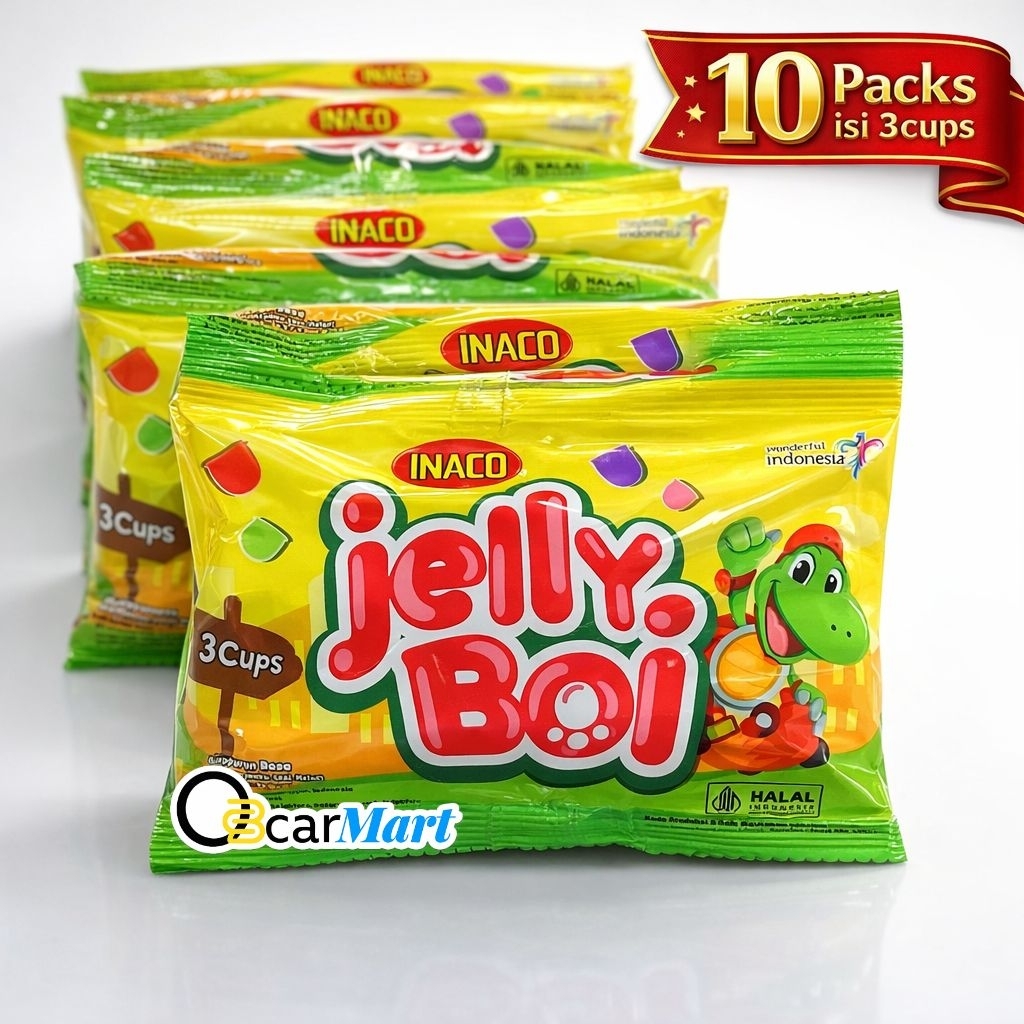 INACO JELLY BOI Renceng 10 pack isi 3 cups Aneka Rasa