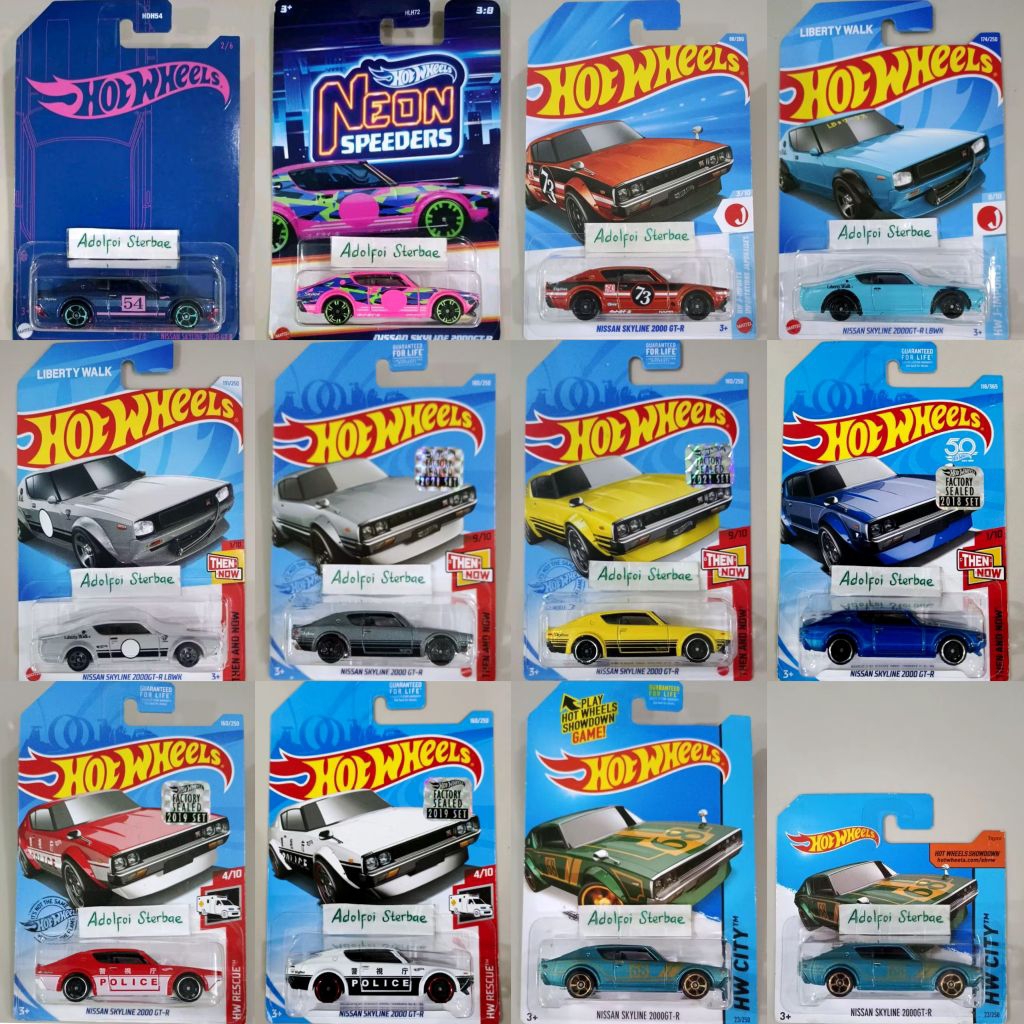 hotwheels hot wheels nissan skyline 2000 GT-R GTR lbwk liberty walk factory sealed short police then