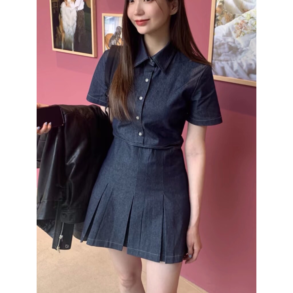 Dress Denim Wanita Celana Denim Korean Style Outfit Wanita Kekinian