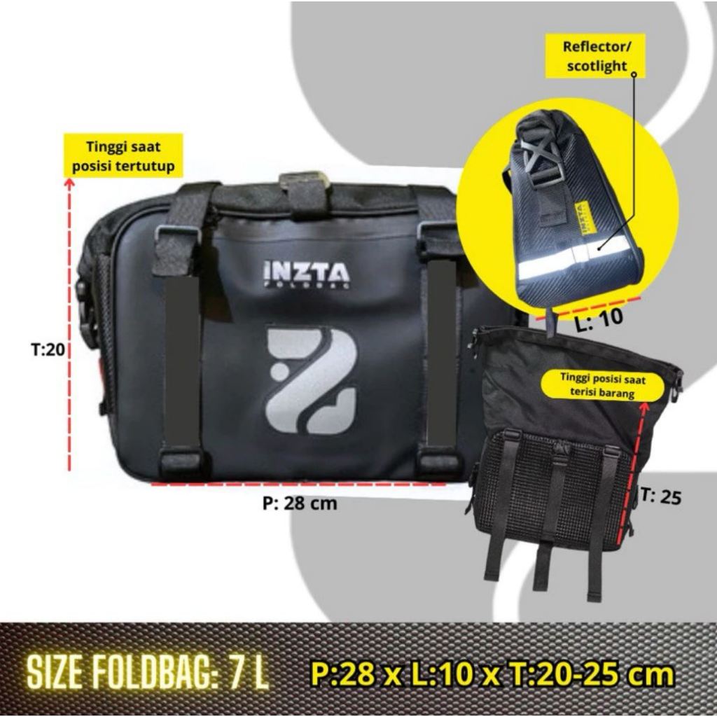 Sidebag motor xsr155 dan w175, tas samping touring inzta lipatbag 1 PCS