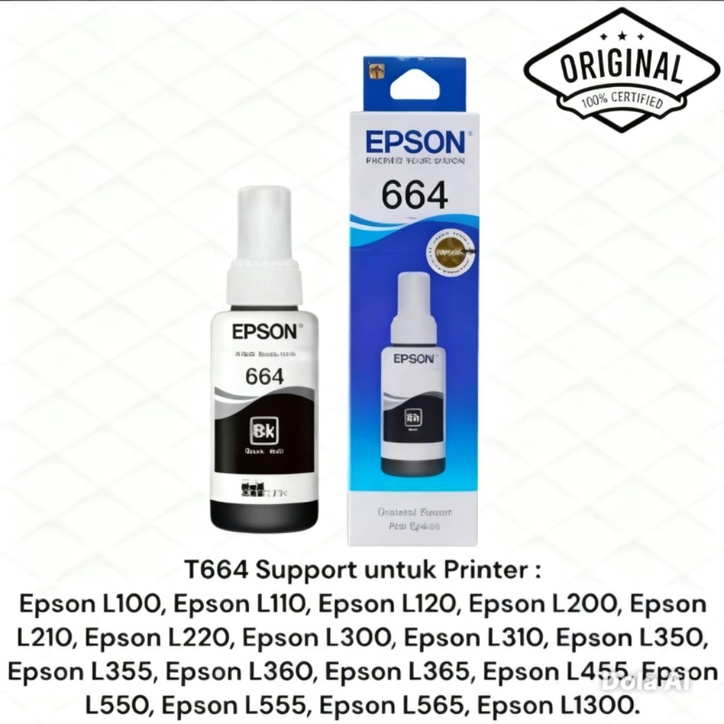 Tinta Epson 664 (BK,C,Y,M) 4 Warna Support Untuk Printer L120/200/210/300/310/360/550/1300
