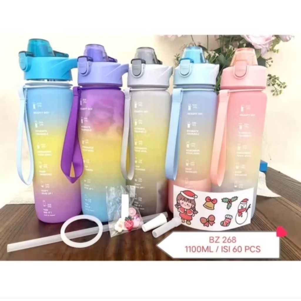 BOTOL MINUM 1 LITER VIRAL / BOTOL MINUM BERANAK 3 IN 1 FREE STIKER