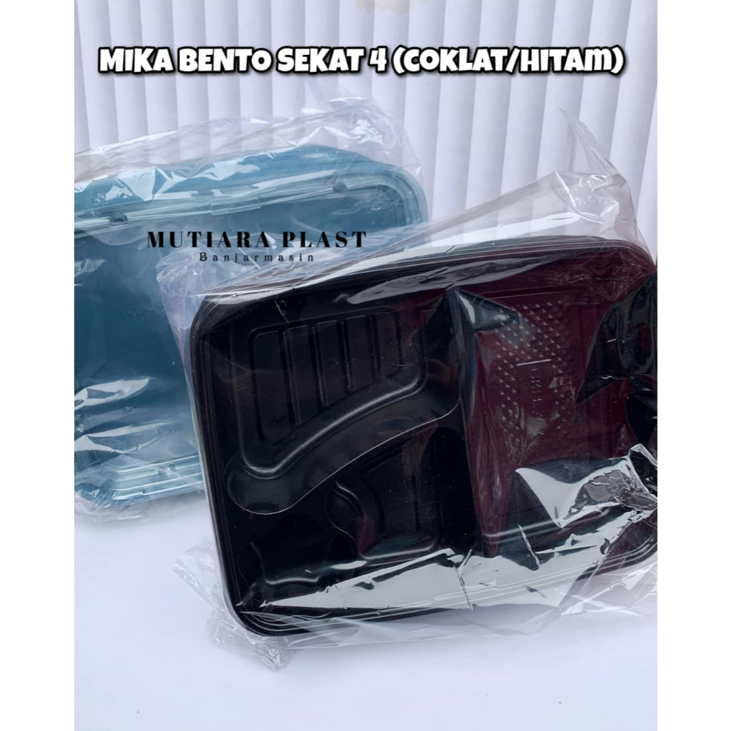 Mika Bento sekat 4 (Coklat/Hitam)