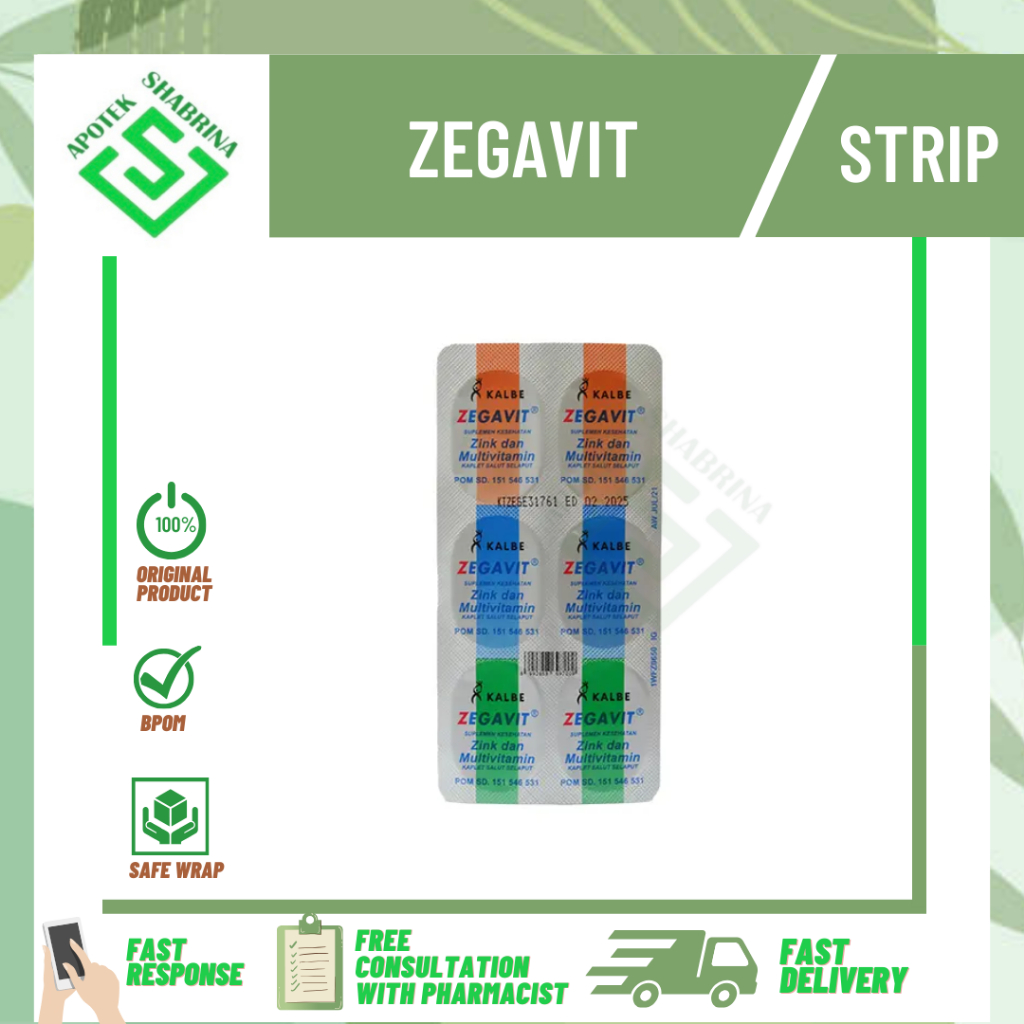 Zegavit 6 KAPLET / strip / multivitamin/ vitamin daya tahan tubuh / vitamin lemas