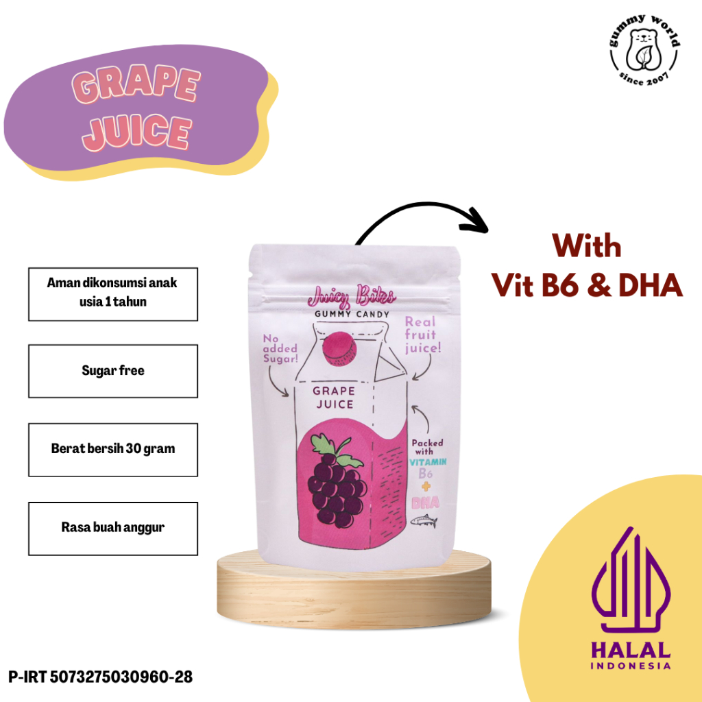 Bites Vitamin Gummy – Sugar Free Vitamin Gummy (Grape Juice)