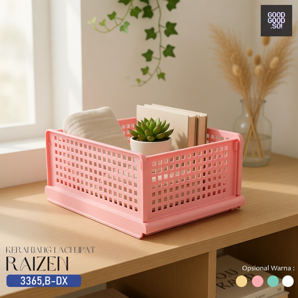 KERANJANG LACI LIPAT RAIZEN / KERANJANG BAJU LIPAT / KERANJANG SERBAGUNA LIPAT MINIMALIS