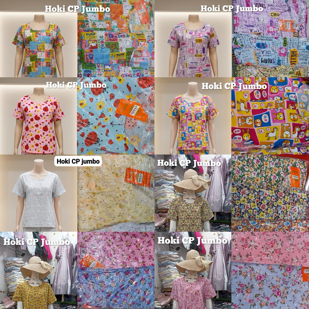 Hoki, Hoki & sheila Cp Jumbo Bahan Katun / Cp Katun / Baju Tidur Katun