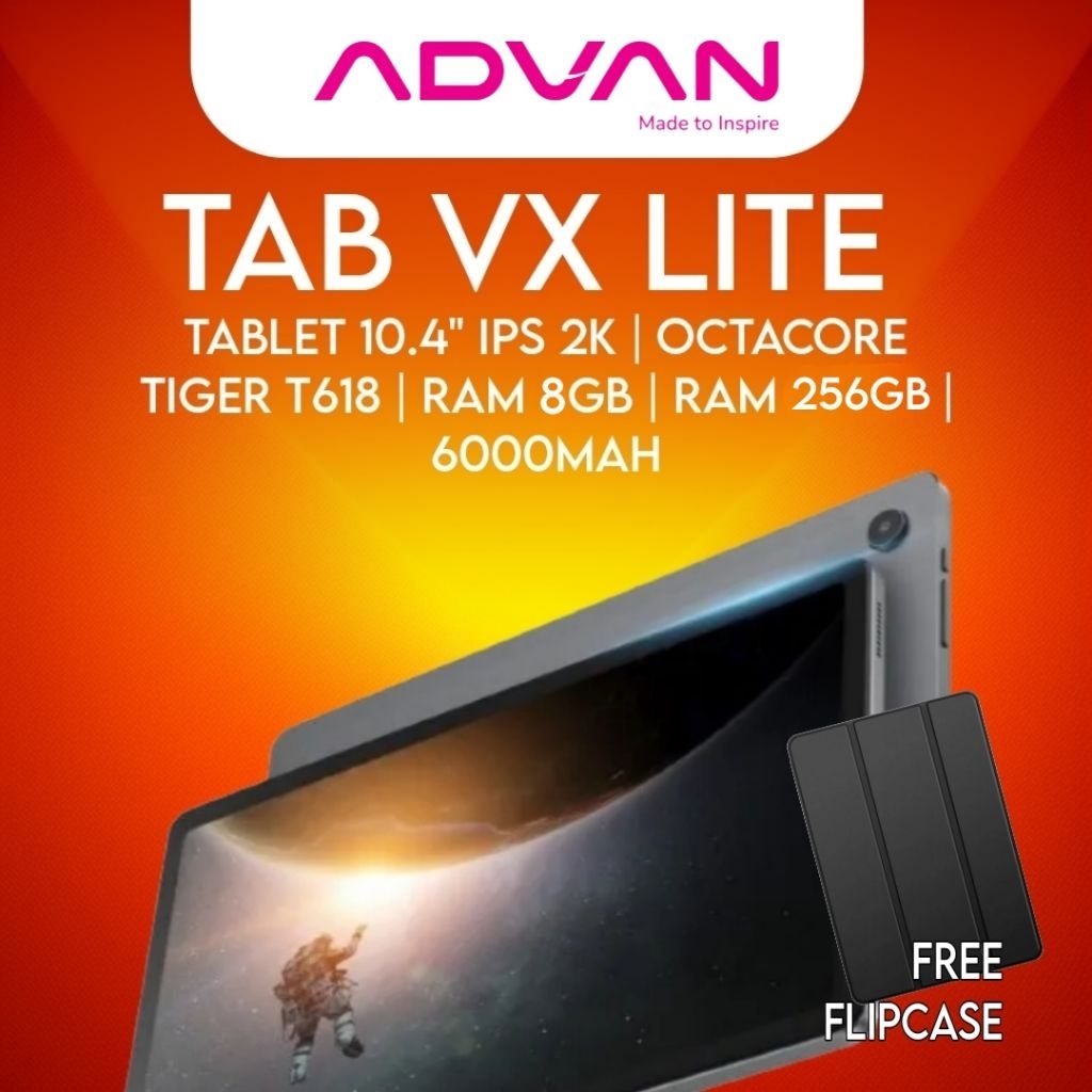 Advan Tab VX Lite 8GB/256GB Unisoc Tiger T618 10 Inch 4G Selular