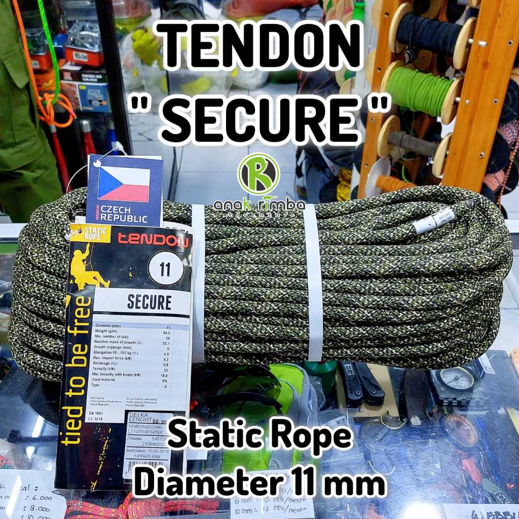 Tali Karmantel TENDON SECURE 11 mm Panjat Climbing Safety Rope karmantel statis PERMETER