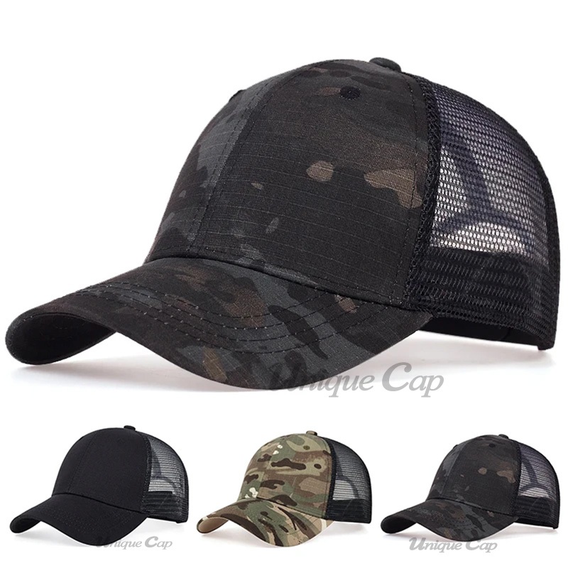 Topi Cap Hat Baseball Riding Cycling Camo Camouflage Jaring Trucker Mesh Hat