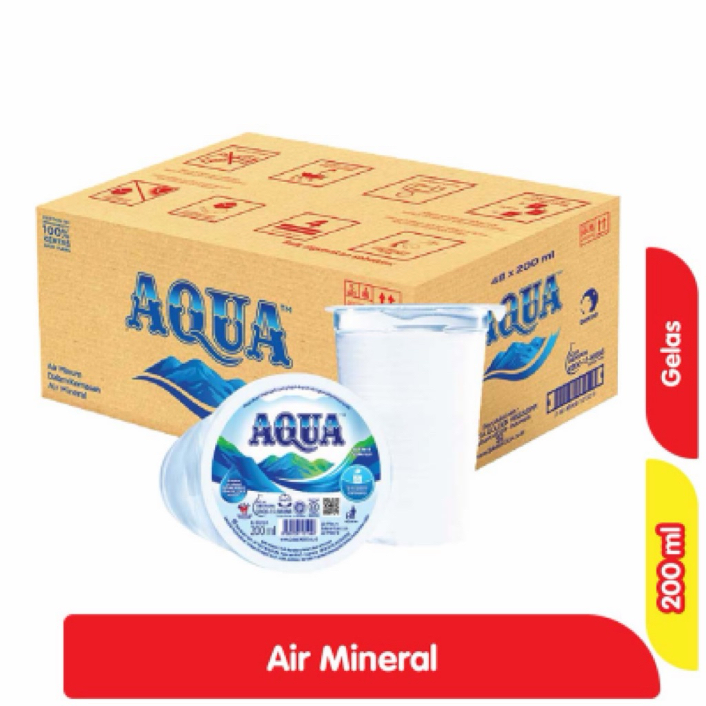 aqua botol 200ml 1 dus isi 48 cup