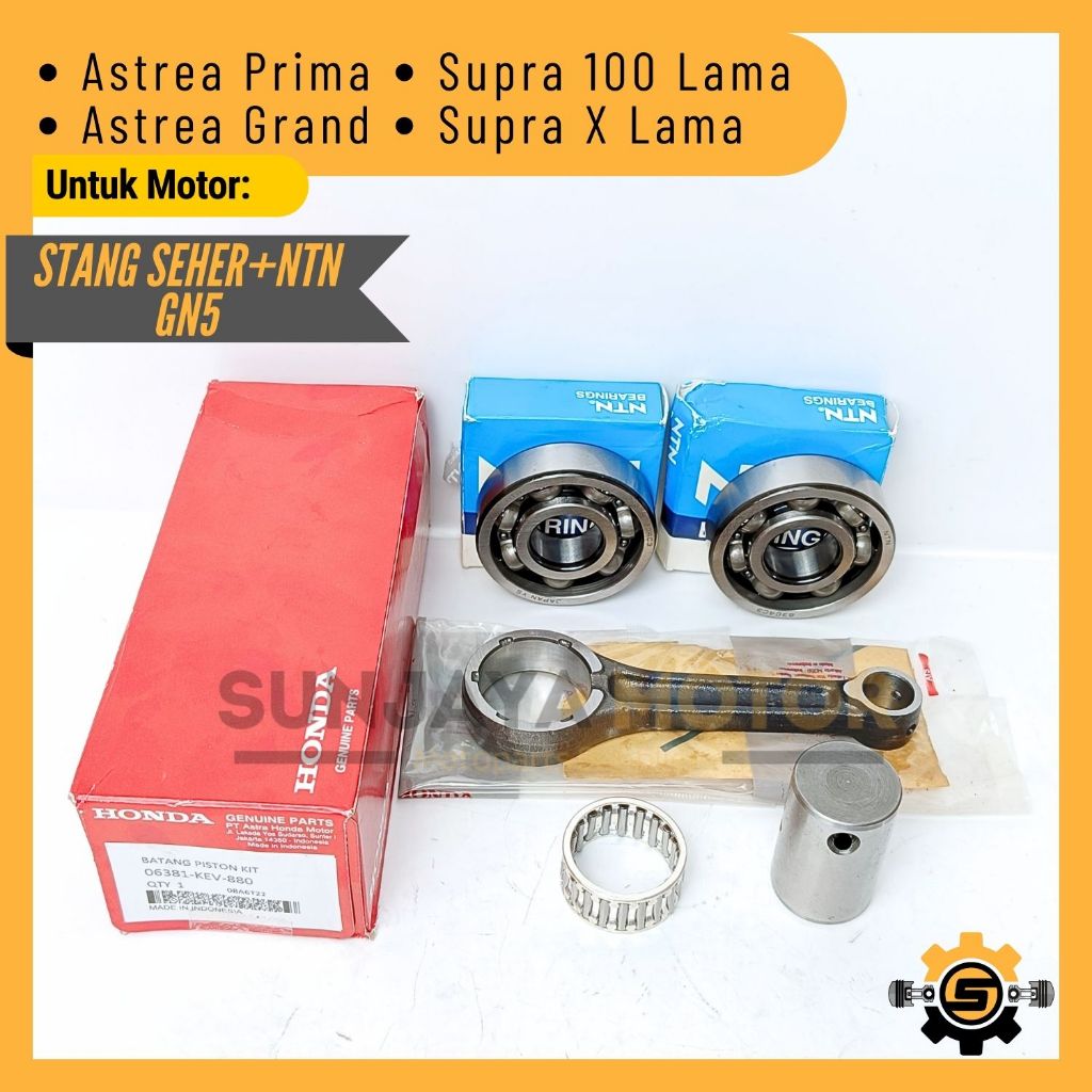 Stang Seher Set Bearing Kualitas Original Honda GN5 Connecting Rod Astrea Grand Supra 100 Supra X La