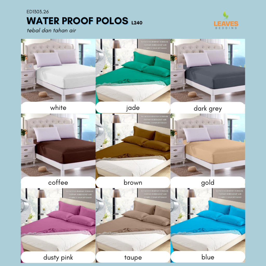 [ANTI OMPOL WATERPROOF] Bahan Kain Sprei Waterproof Polos