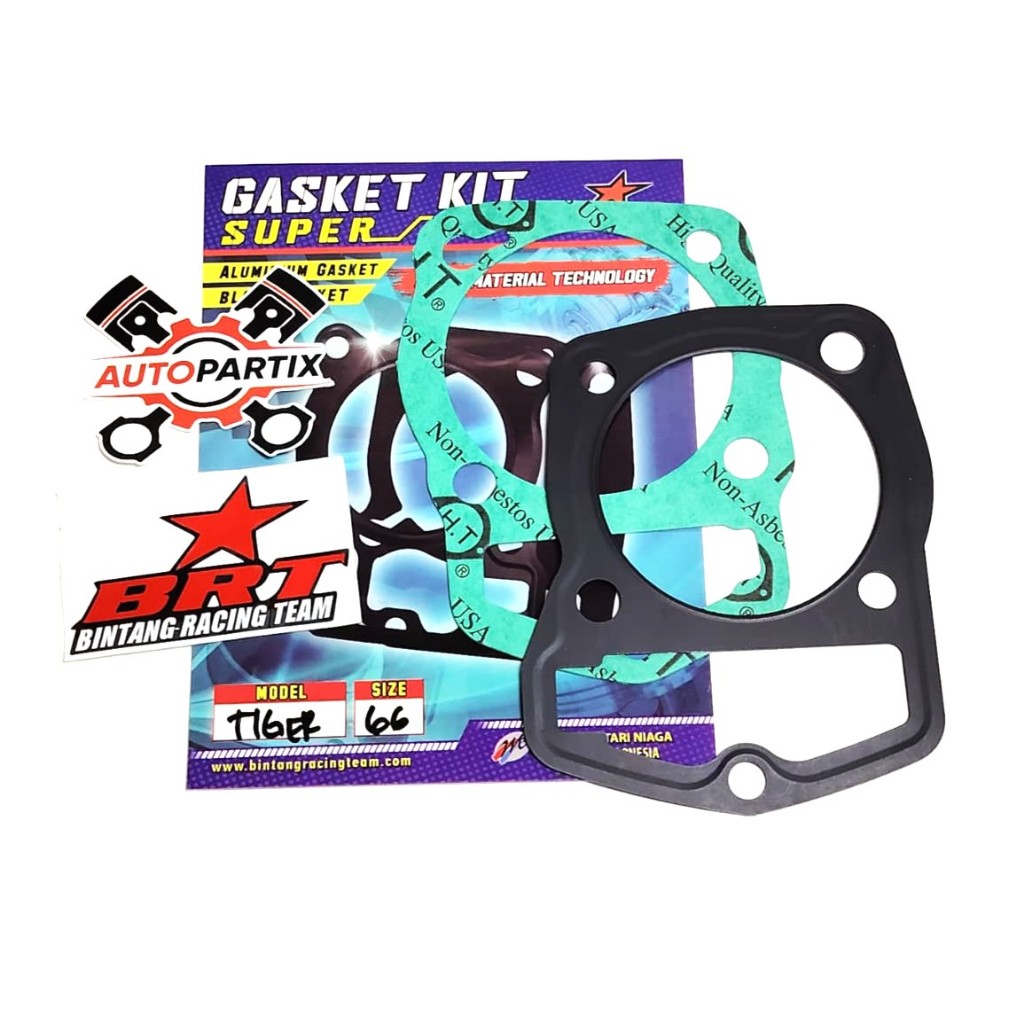 PAKING CAST IRON ATAS BAWAH BRT TIGER GL PRO GL MAX MEGAPRO CB100 CB 125 66 mm GASKET BRT PAKING BLO