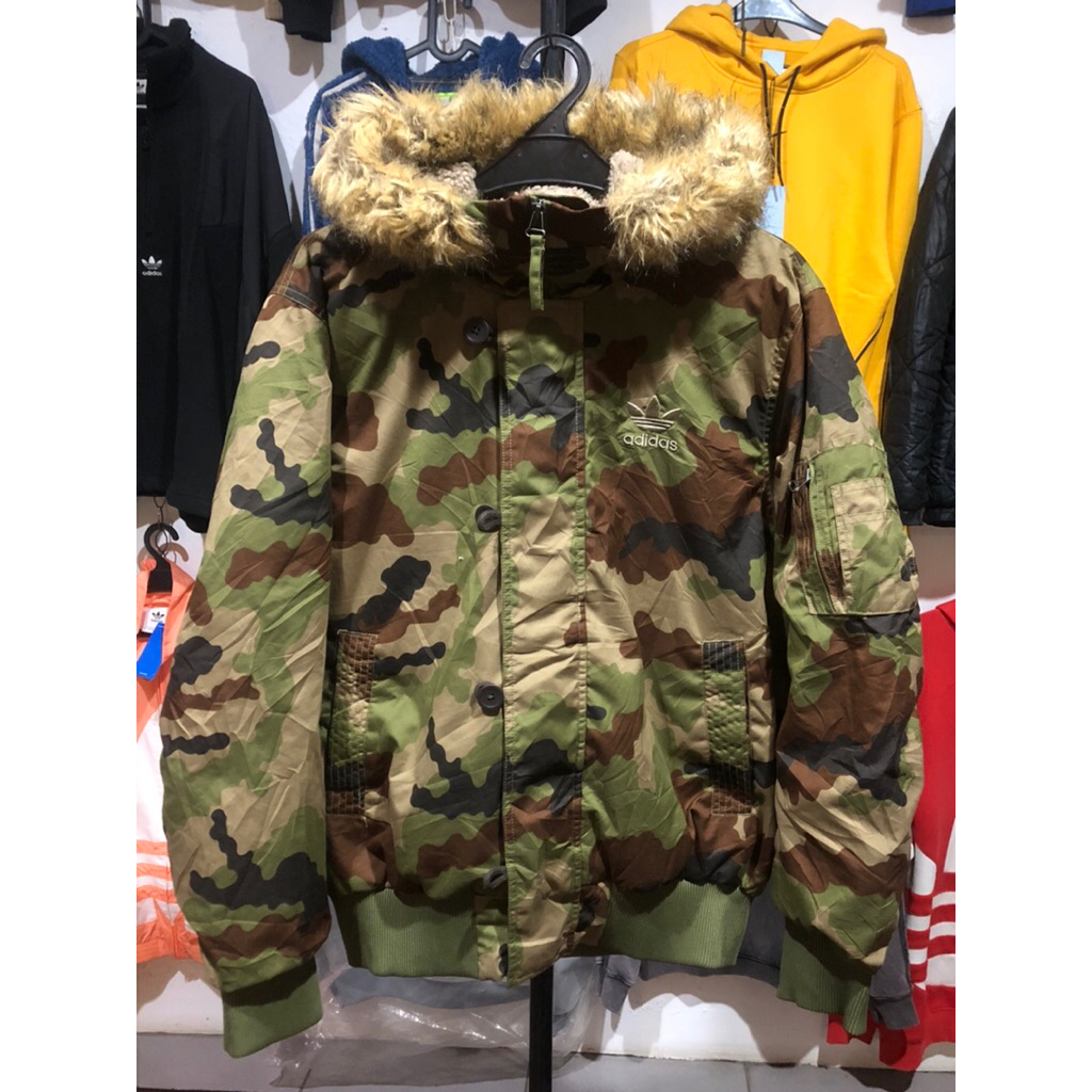 Bomber Jacket Hoodie Sherpa Adidas Camouflage