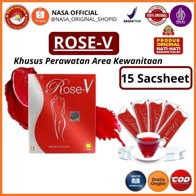 ROSE V 15 Sachet NASA Original – Minuman Herbal Kewanitaan untuk Keputihan & PH Miss V