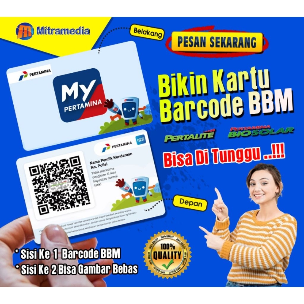 Bikin Kartu Barcode My Pertamina Termurah , Gambar Belakang Bebas