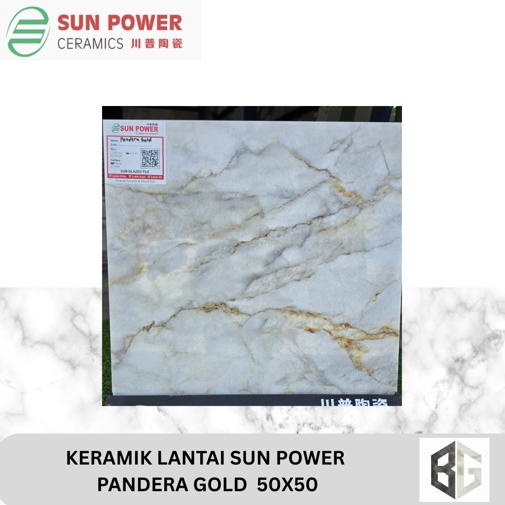 KERAMIK LANTAI SUN POWER Pandera Gold 50x50