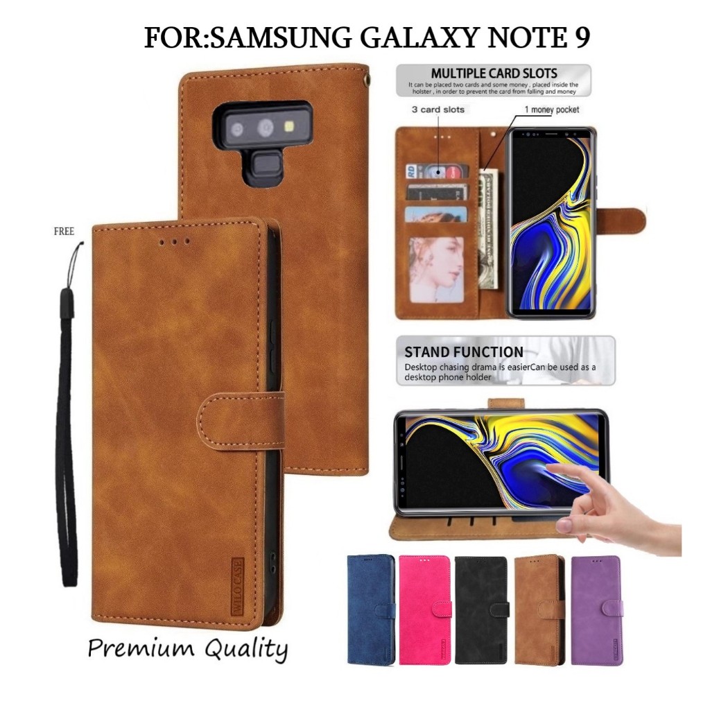 Flip Case Samsung Galaxy Note 9 Wallet Case Kulit - Case Wallet Premium Wilocase