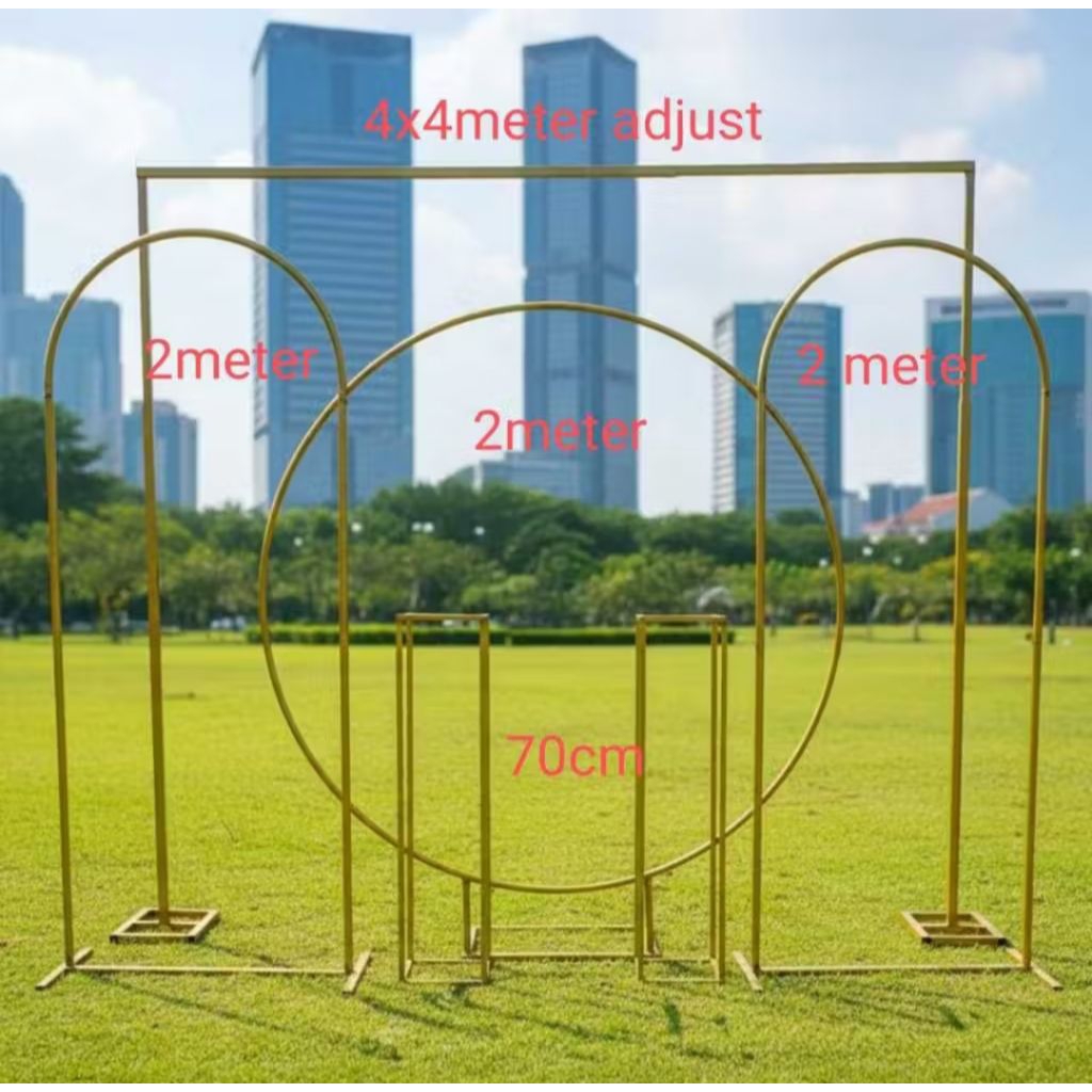 PAKET Dekorasi Lamaran Pelaminan Tiang Besi 4x4 meter Lingkaran dekorasi Standing oval Standing Flow