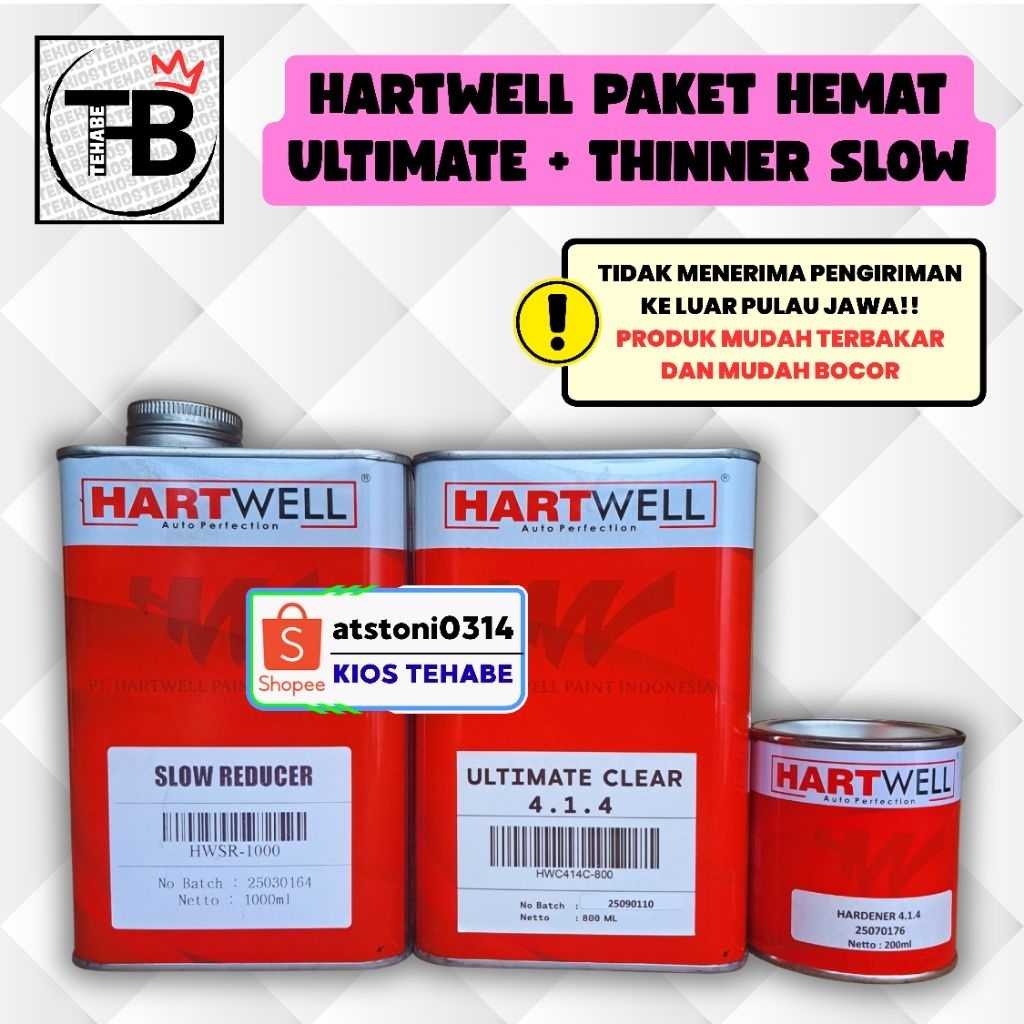 Hartwell Paket CLEAR ULTIMATE 414 + Thinner Slow Reducer  - Perawatan cat kendaraan mobil motor