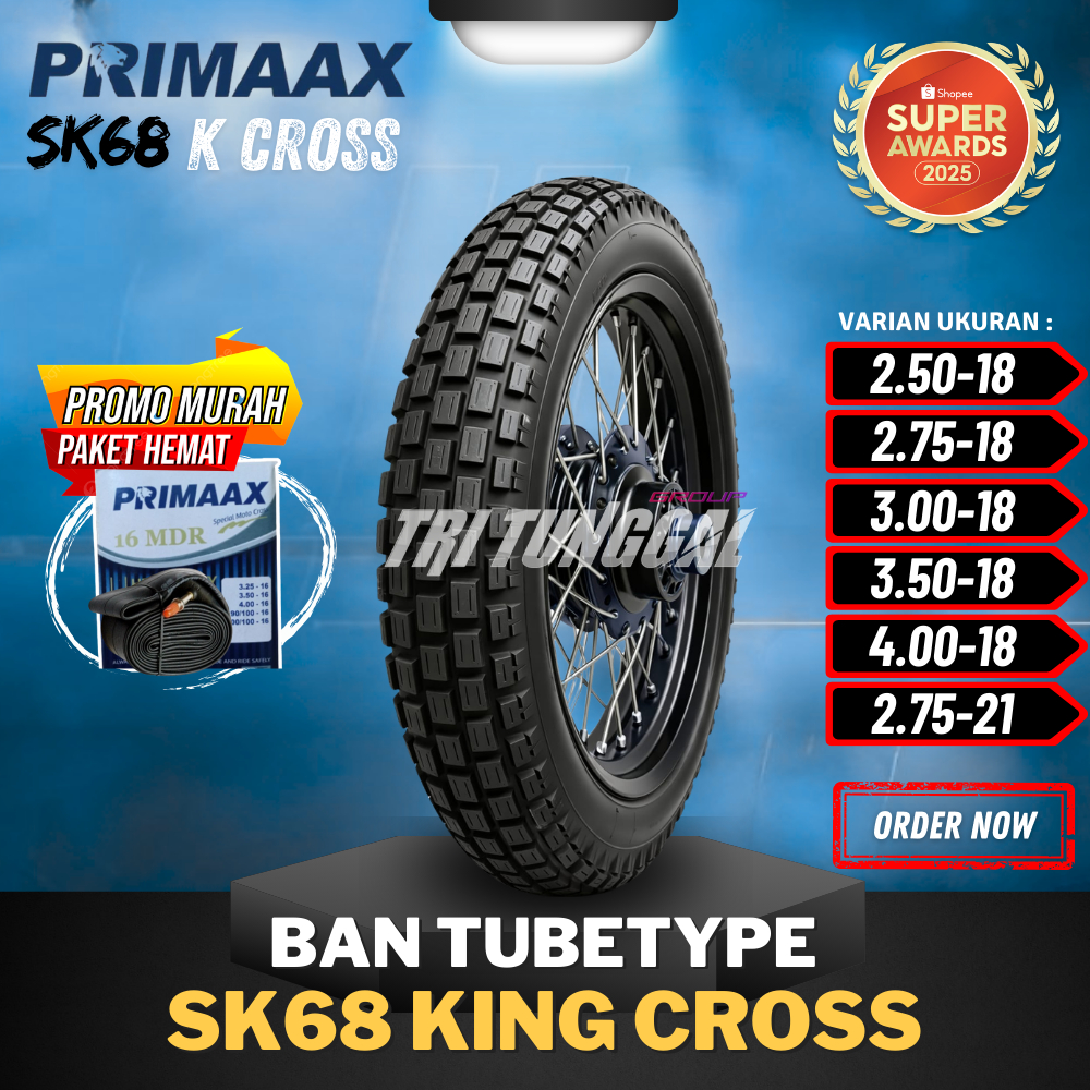 [READY COD] BAN MOTOR RING 17 / BAN PRIMAAX SK68 ON/OFF ROAD TRAIL ( 250-18 / 275-18 / 300-18 / 350-