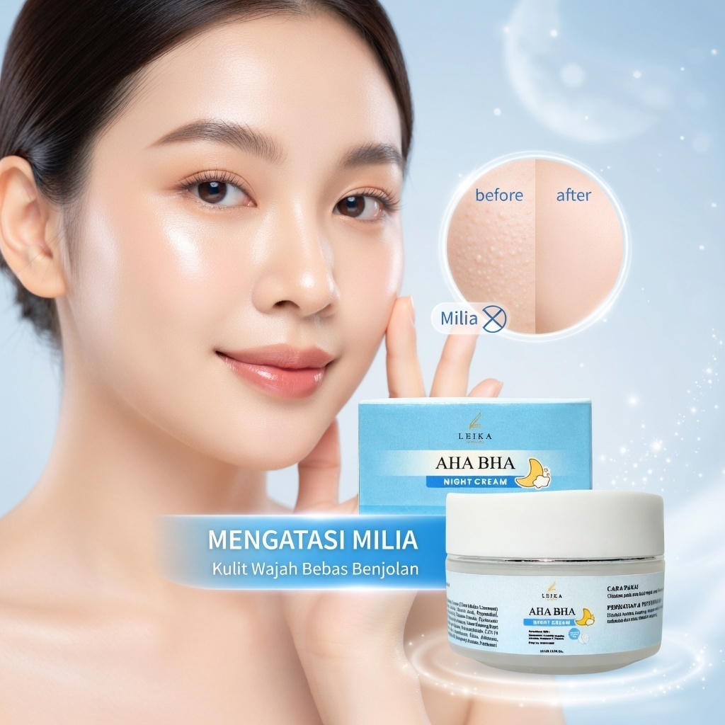 NIGHT CREAM AHA BHA LEIKA SKINCARE ORIGINAL RESMI BPOM