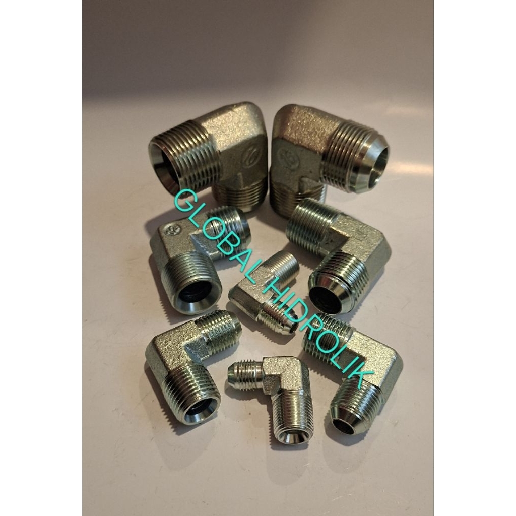 Elbow Nepel Hydraulic 1" NPT x 1" JIC / Elbow Nepel 90 Derajat 1" NPT x JIC