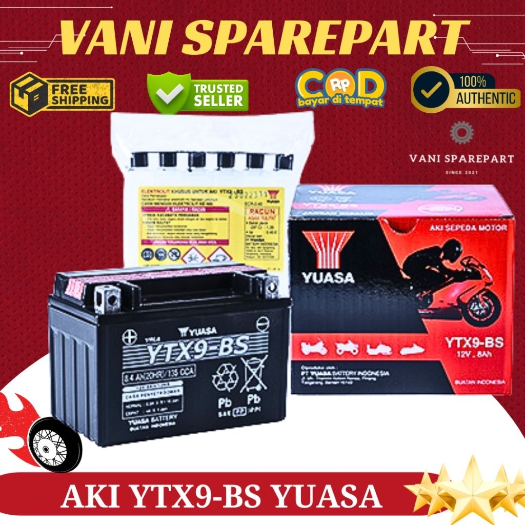 AKI ACCU YTX9-BS YUASA AKI NINJA 4T 250CC