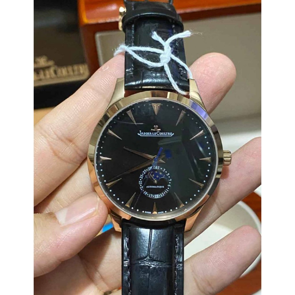 SECOND BATANGAN JLC JAEGER LECOULTRE MASTER ULTRA THIN MOONPHASE ROSE GOLD DIAL AUTOMATIC 39MM FULLS