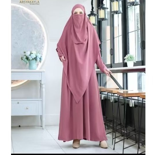 gamis set khimar/gamis set fk/gamis set kerudung/gamis set hijab