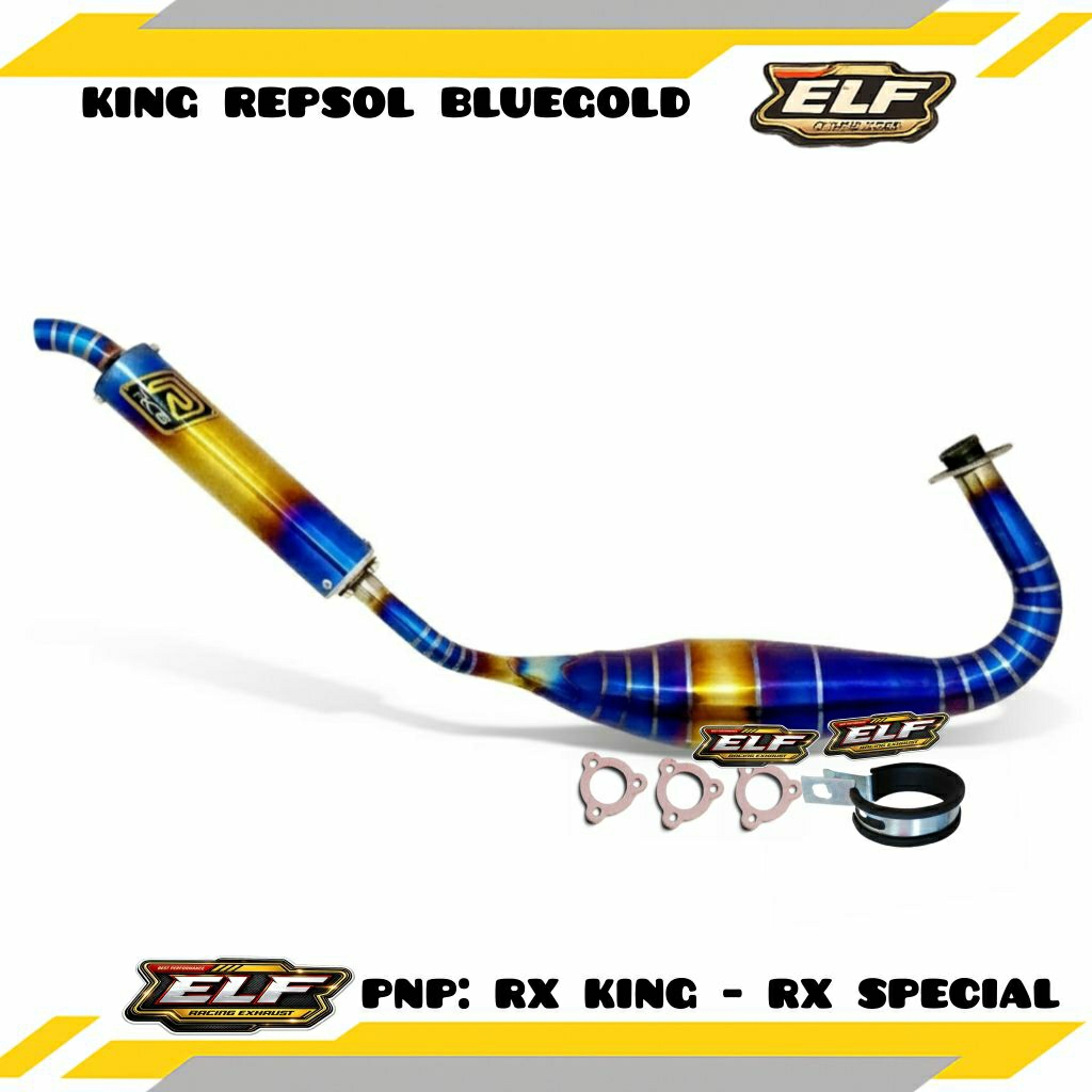 Knalpot RX King Kolong Repsol RCB Stainless Bluemoon Model Ninja PNP Suara Super Garing