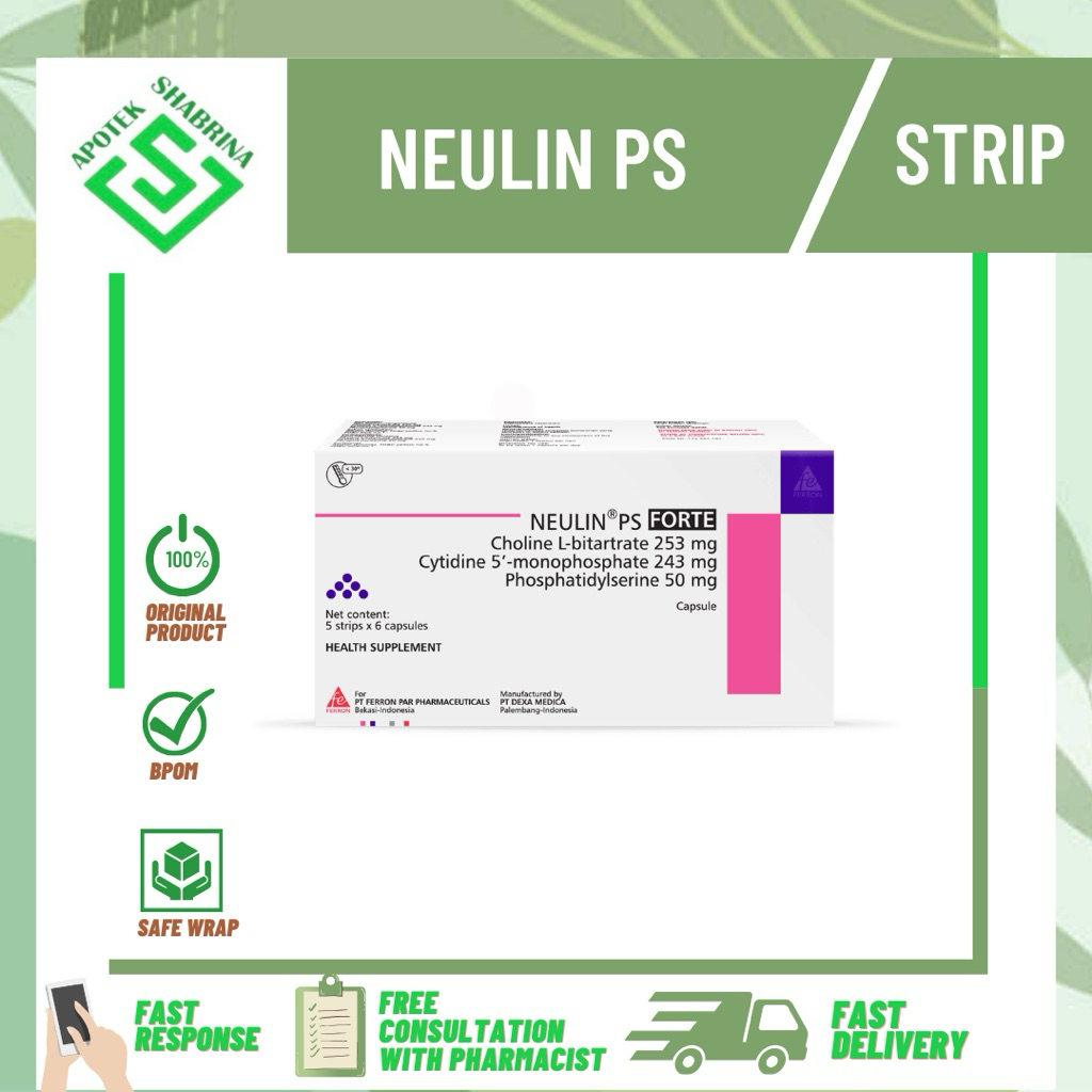 Neulin PS FORTE isi 6 kapsul / SUPLEMEN PENDERITA STROKE / BRAIN ENHANCER