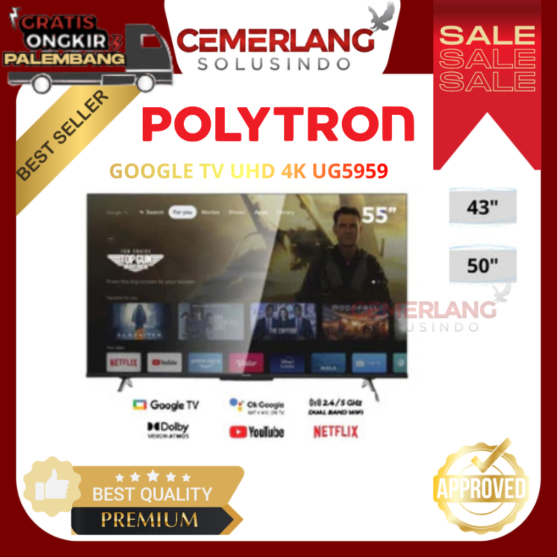 TV LED Polytron 43UG5959 / 50UG5959 / 55UG5959 LED Polytron Android TV Polytron