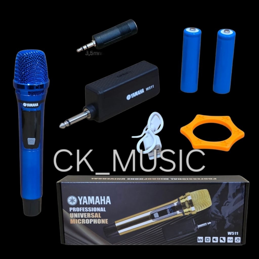 YAMAHA MIC WIRELESS W-511 YAMAHA-501 CHROME GOLD MERAH BIRU HITAM ,YAMAHA501 W511 WARNA CHROME RED B