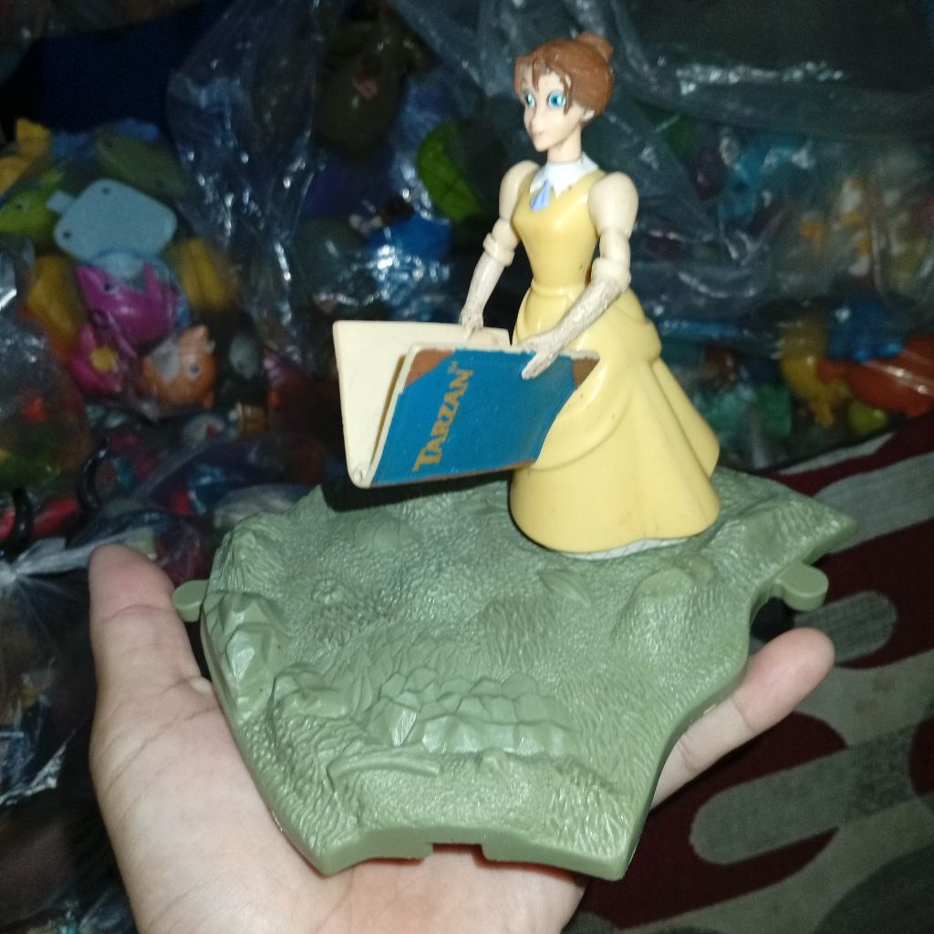happy meal toys Tarzan Jane figure with base plat