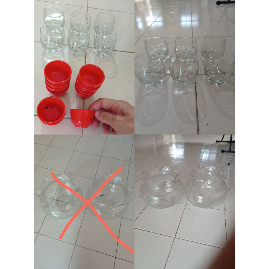 Gelas mini Sloki, cucing bowl melamin mini, fish bowl toples undian