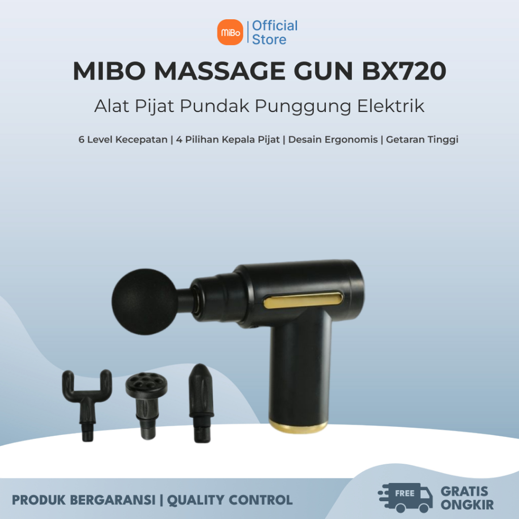 Mibo BX720 Massage Gun Alat Pijat Elektrik Otot Pundak Punggung Tangan Deep Tissue Muscle Massager