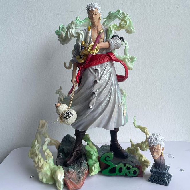 Figure One Piece Roronoa Zoro Wano Kuni Aura Smoke - Patung Zoro