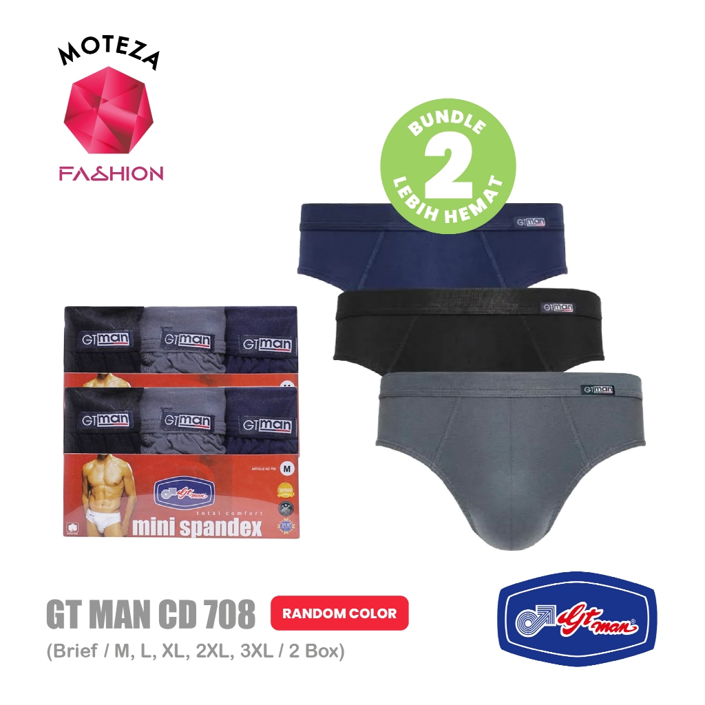 BUNDLE  ISI 2 Box - GT Man 708 GTMan  Mini Spandex - CD Celana Dalam Underwear Brief Pria Cowok