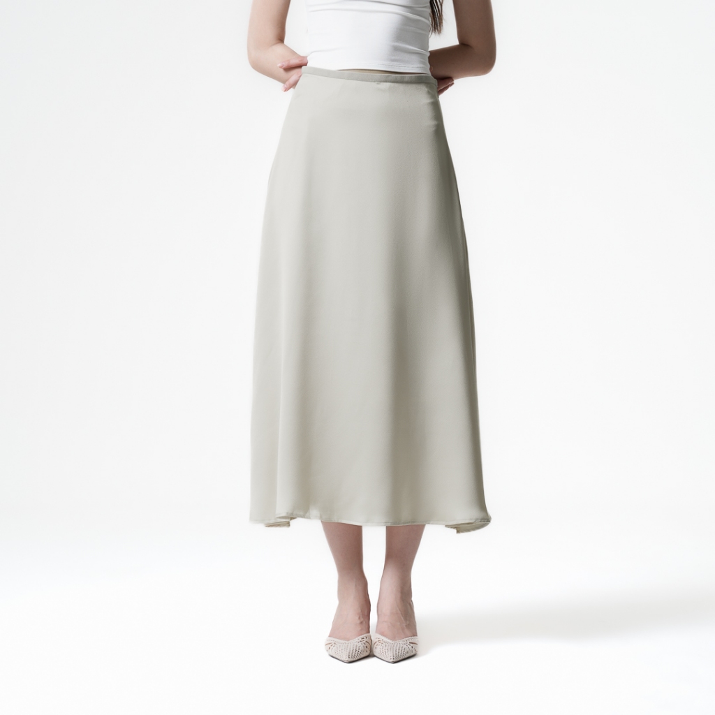 Mississippi Satin Skirt Bawahan Wanita Rok LIN000704M Beige